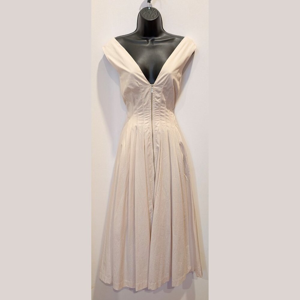 By Anthropologie Sleeveless V-Neck Corset Midi Dress